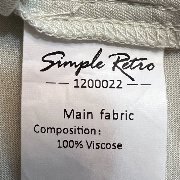 Simple Retro Women's Top Button Down Blouse Short Sleeve Size Large Embroidered - Picture 7 of 9